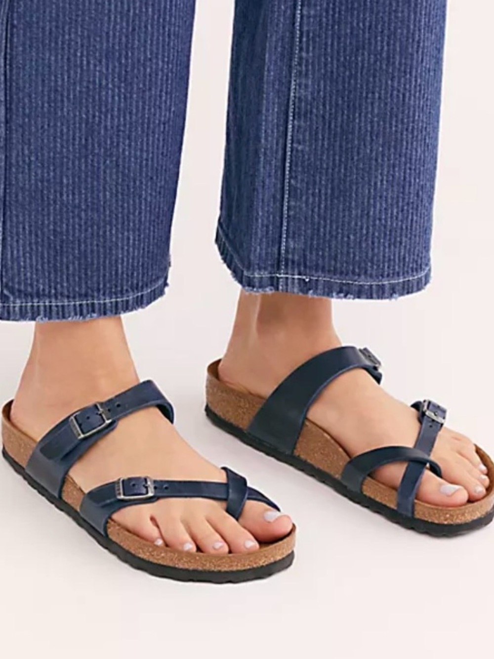 Women’s Navy Strappy Footbed Sandals